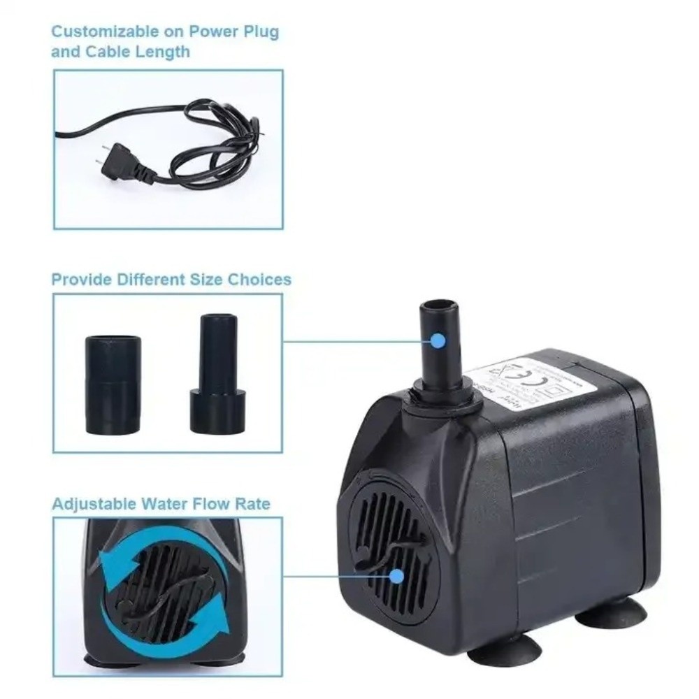 Water Pump Submersible Mini - 블랙 수중 워터 펌프 초저소음 어항