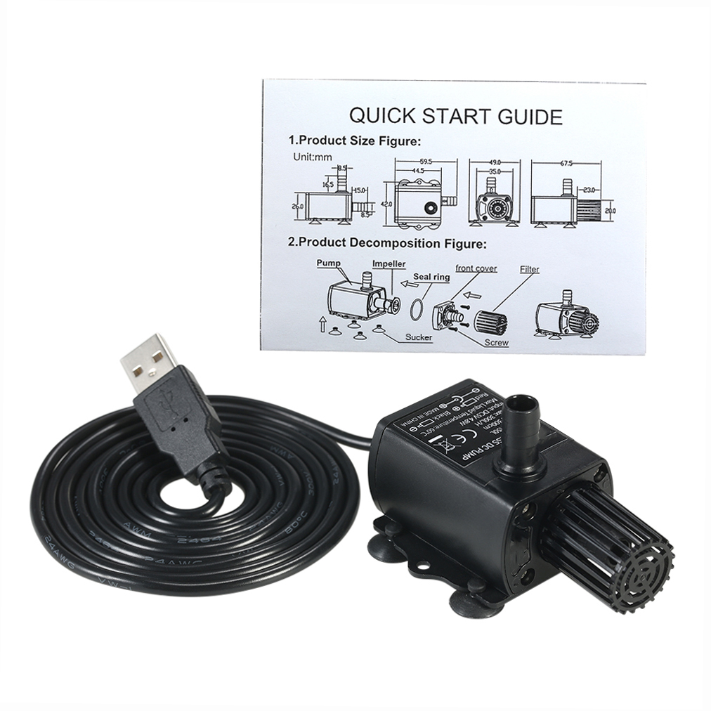 초저소음 미니 USB DC5V 4.8W 300L/H 리 - Water Pump Submersible Mini 리뷰 및 가격
