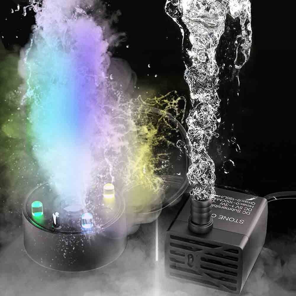 2-IN-1 미스트 메이커 다채로운 LED 조명 5V  - Water Pump Submersible Mini 리뷰 및 가격
