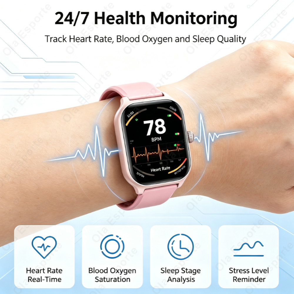 스마트 워치 플러스 남녀공용 풀 터치 스크린 스포츠 피 - Do Oxygen Meter 리뷰 및 가격